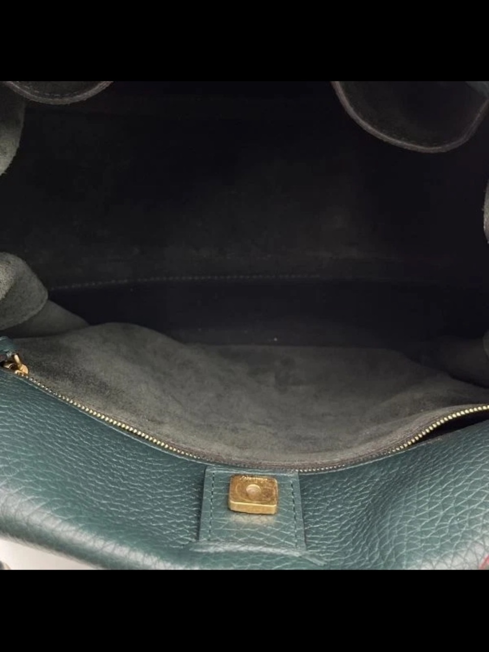 Mulberry Dark Green Pebbled Leather Satchel with Braided Top Handle - Picture 10 of 13